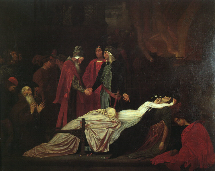 The Reconciliation of the Montagues and Capulets over the Dead Bodies of Romeo and Juliet